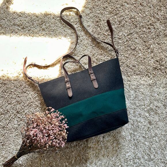 Levi’s Wool Green Gray Tote Bag Handbag Shoulder Bag Women’s - Picture 1 of 9